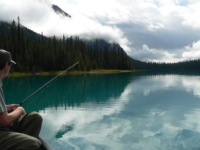 Trout fishing on Emerald Lake